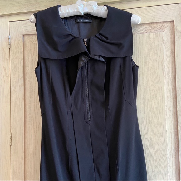 Elie Tahari Black Zip Collar Knee-Length Pencil Dress | Size 2 - Picture 5 of 8
